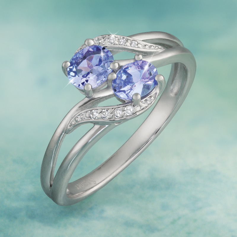 Tanzanite Infinity Ring and Earrings